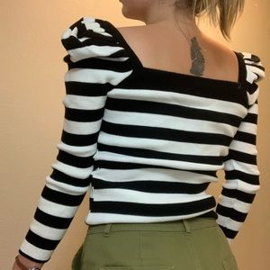 Puff Shoulder Knit Top